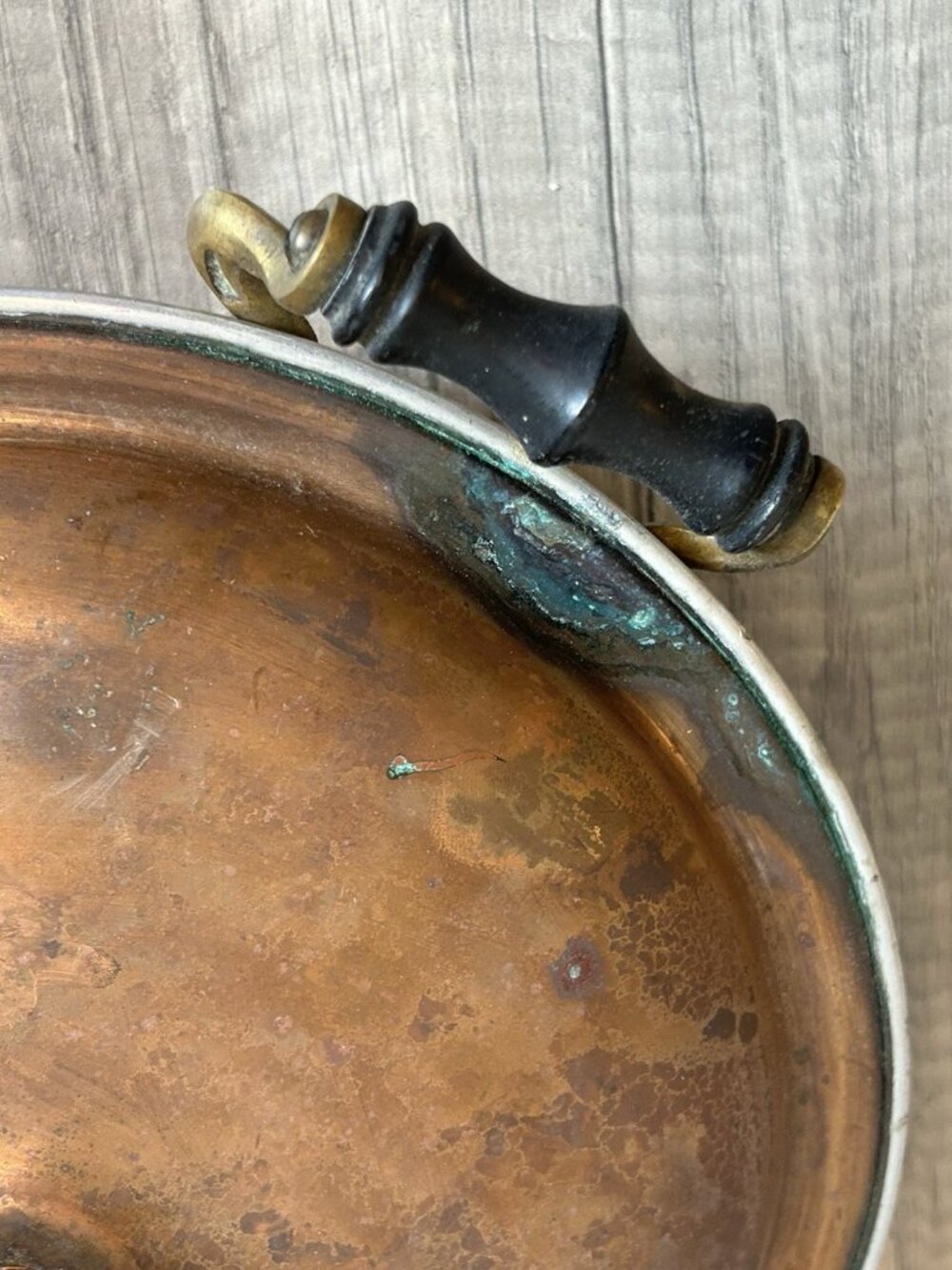 Vintage Manning Bowman Copper Pan Lid Handles Rustic Patina AS IS Cottagecore - Picture 13 of 16
